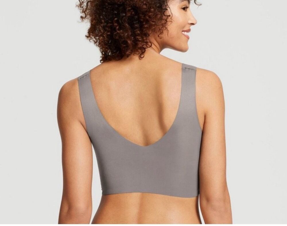 Lot of 3 True & co v-neck bras wireless comfort gray women's large NWT - Picture 3 of 5